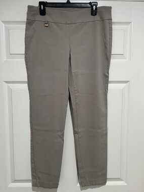 Alfani Stretch Slim Fit Pants in Taupe